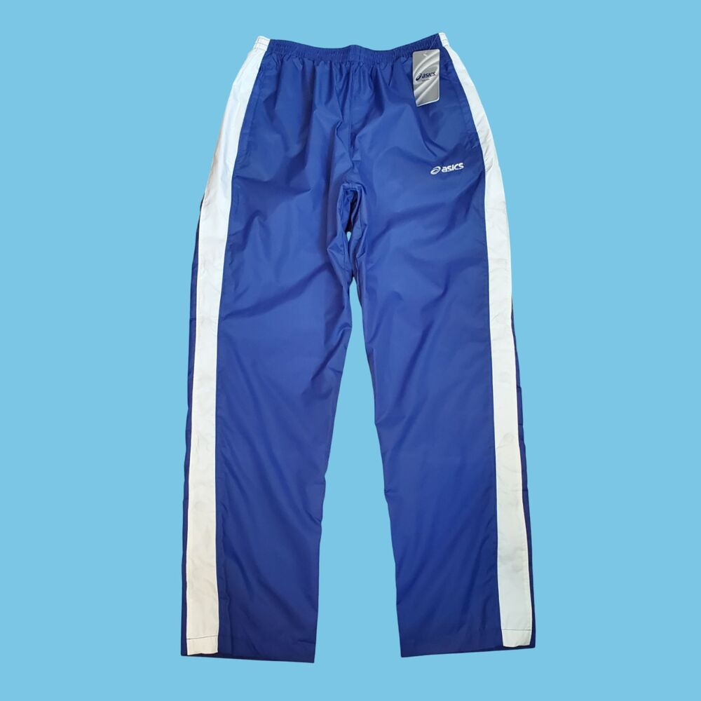 Men's NEW Asics Blue White Tearaway Pants